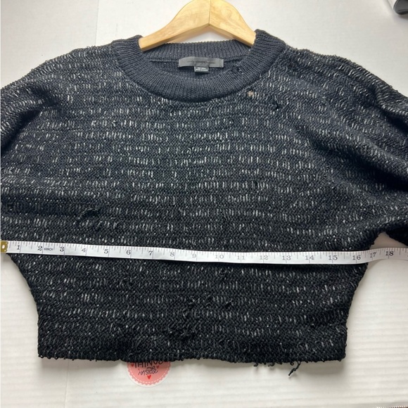 ALEXANDER Wang Cropped Destroyed Sweater Crew Neck Holes Goth Grunge Goblincore - Picture 9 of 12